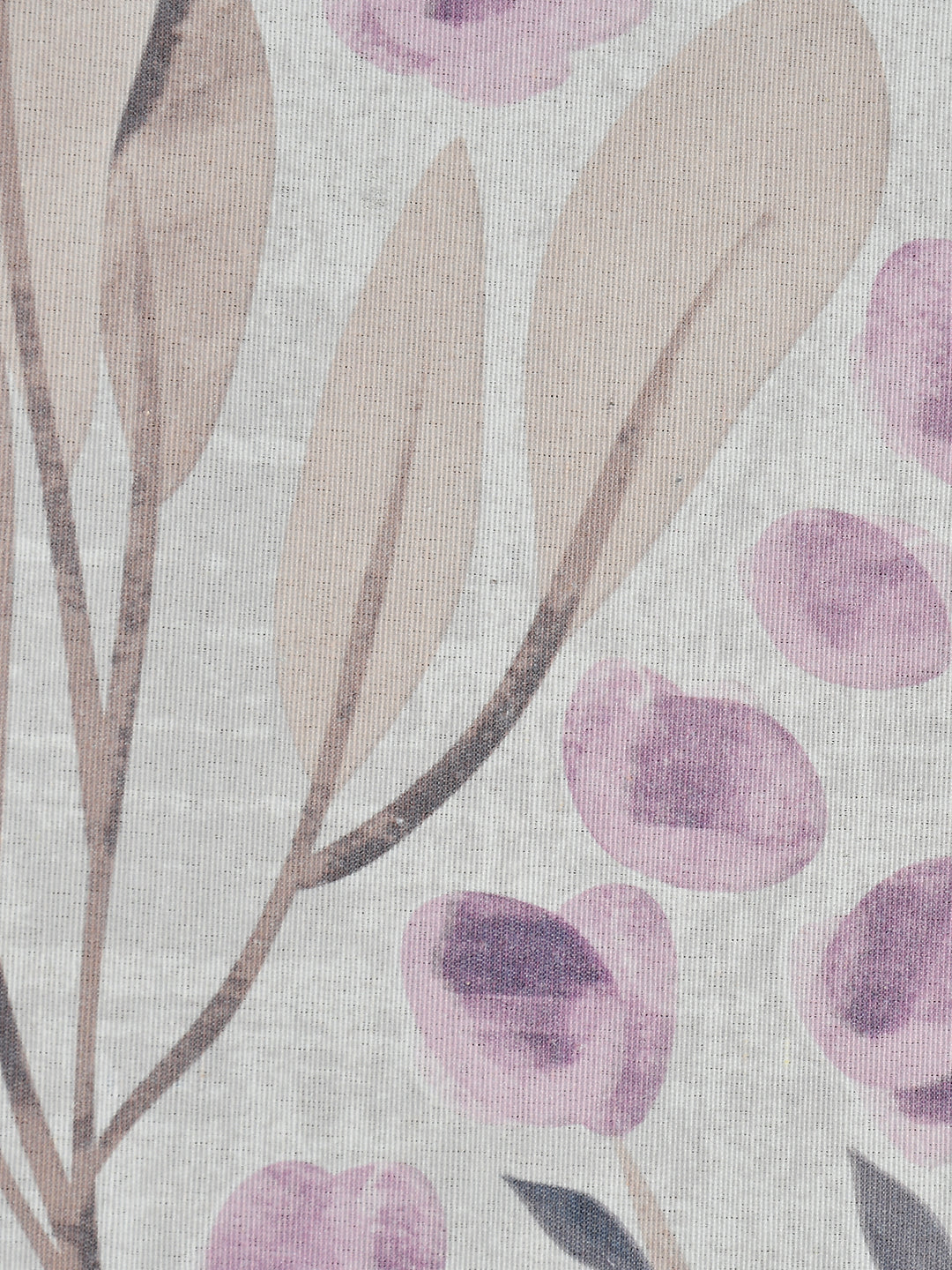 URBAN DREAM FASHION ABSTRACT FLORAL TWIGS PRINT PURPLE AND GREY EYELET CURTAIN