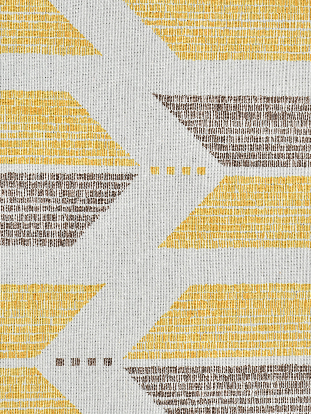 URBAN DREAM FASHION ABSTRACT GEOMETRIC PRINT YELLOW AND BROWN EYELET CURTAIN