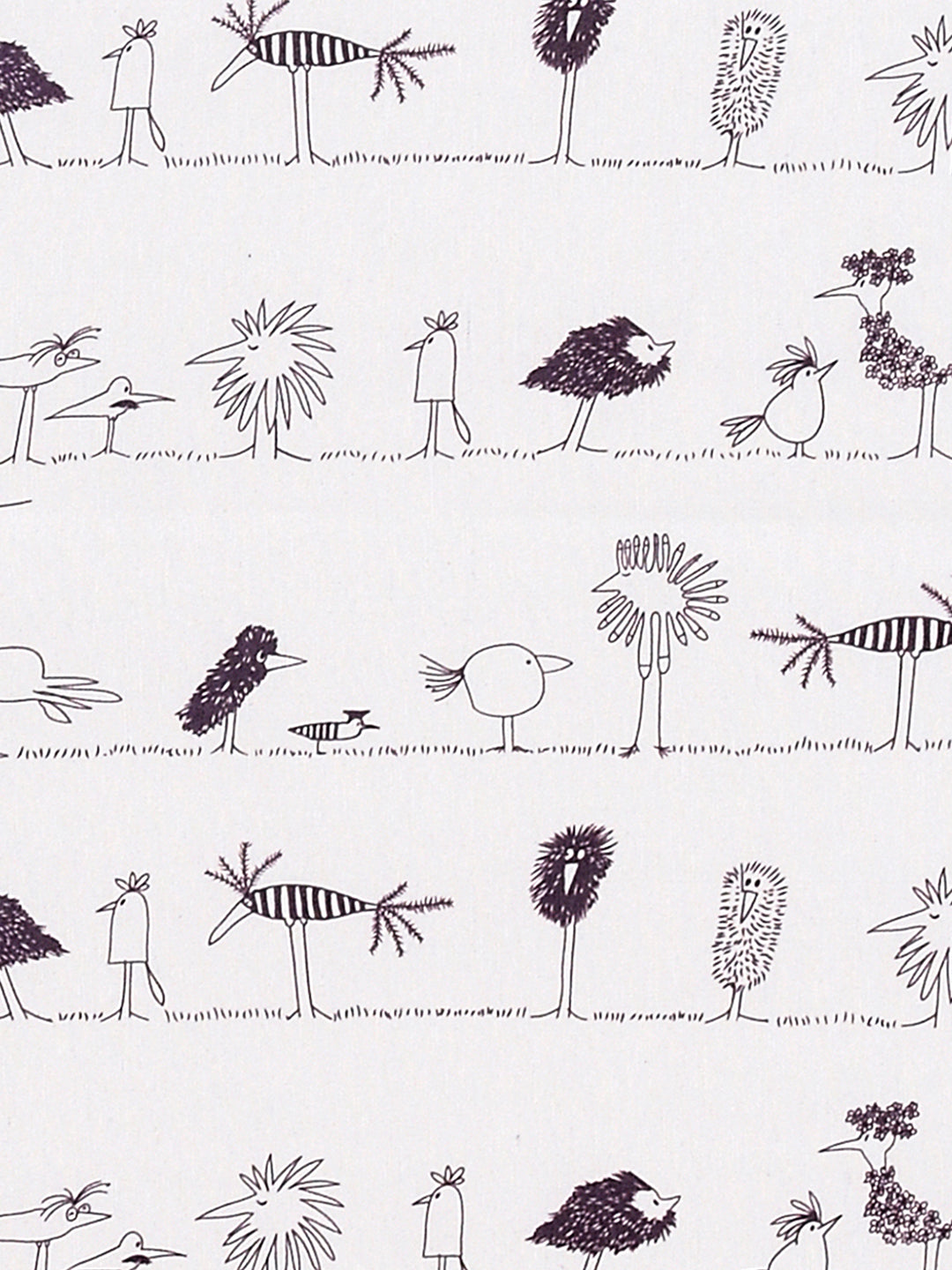 URBAN DREAM KIDS ABSTRACT BIRDS PRINT PURPLE AND WHITE EYELET CURTAIN