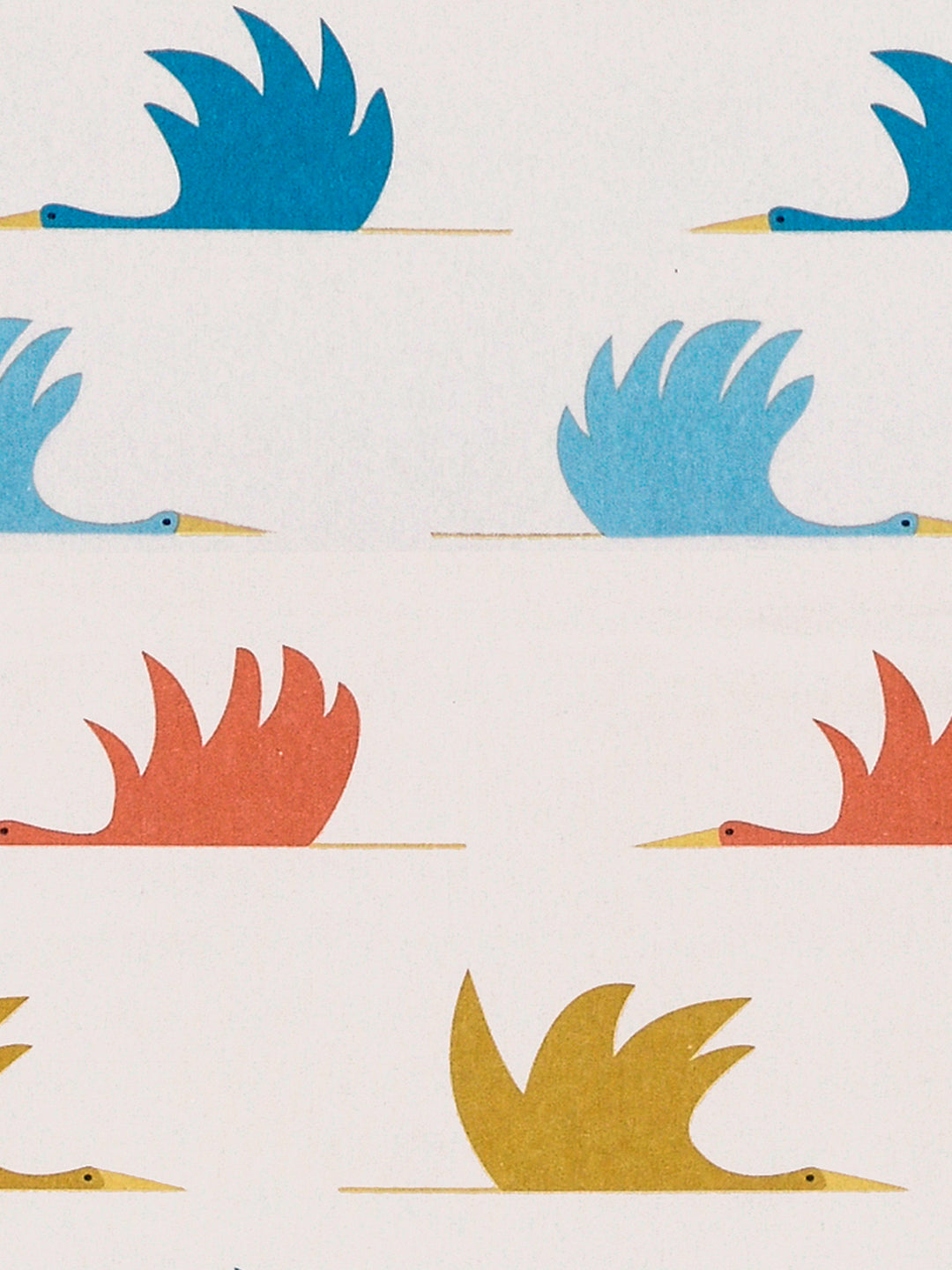 URBAN DREAM KIDS ABSTRACT BIRDS PRINT BLUE AND ORANGE EYELET CURTAIN