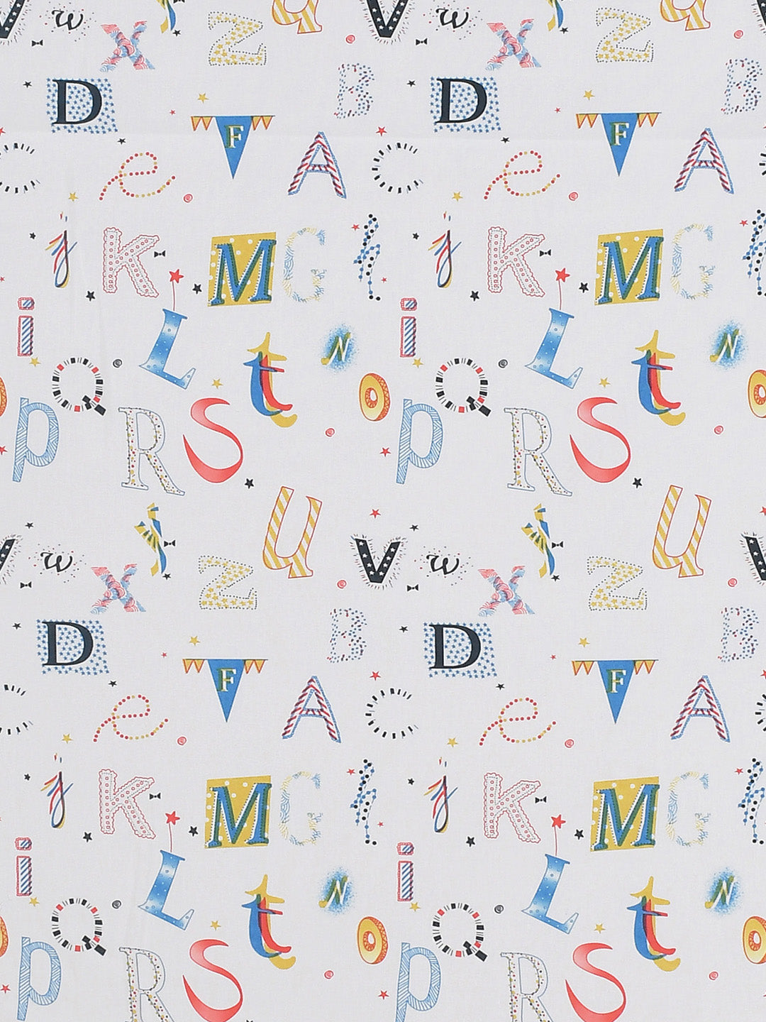 URBAN DREAM KIDS ABSTARCT ALPHABETS PRINT BLUE AND YELLOW EYELET CURTAIN