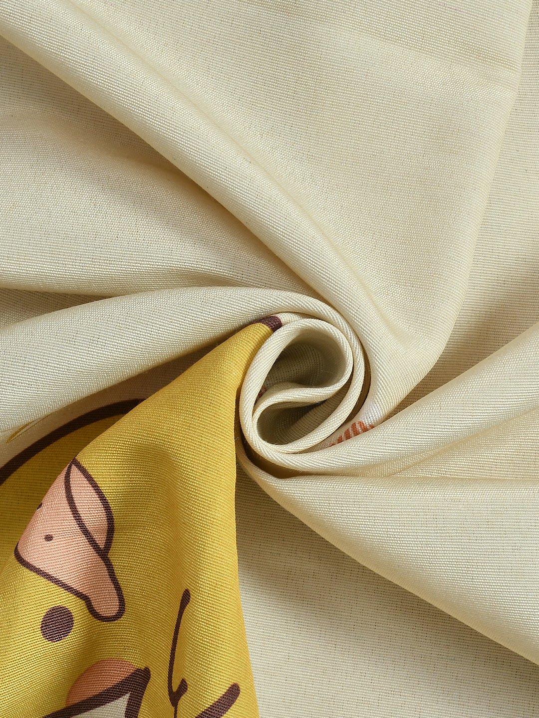 URBAN DREAM KIDS ABSTRACT DUCKS PRINT YELOW AND ORANGE EYELET CURTAIN