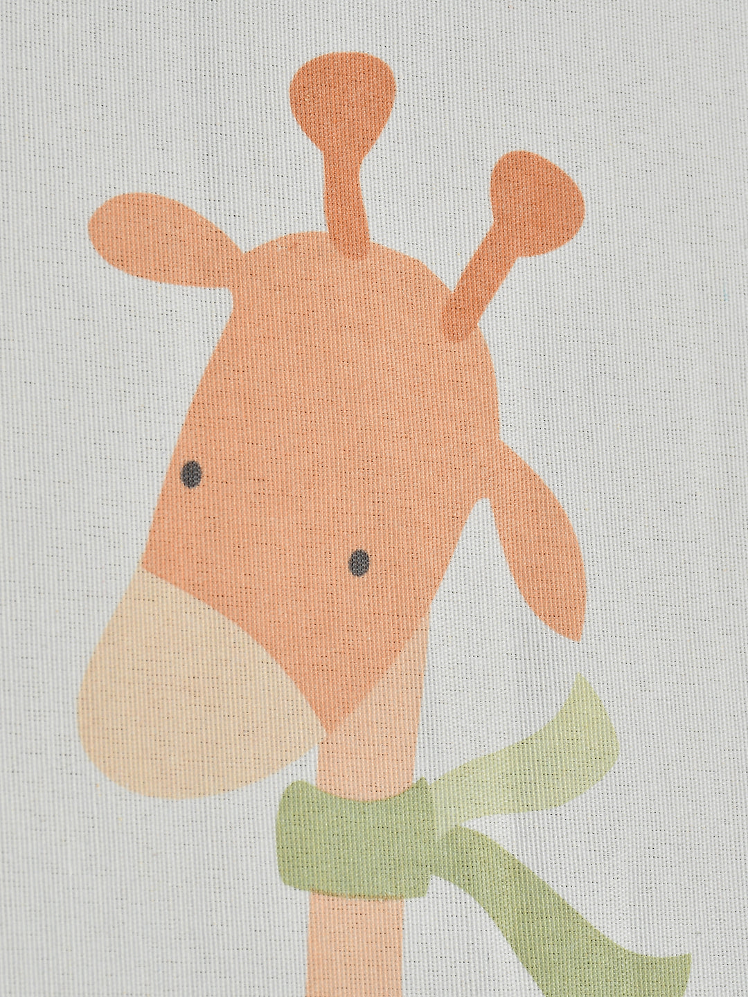 URBAN DREAM KIDS ABSTRACT ANIMALS PRINT WHITE AND PEACH EYELET CURTAIN