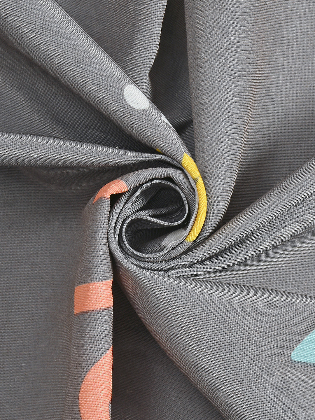 URBAN DREAM KIDS ABSTRACT TYPOGRAPHICAL PRINT GREY AND SKY BLUE EYELET CURTAIN