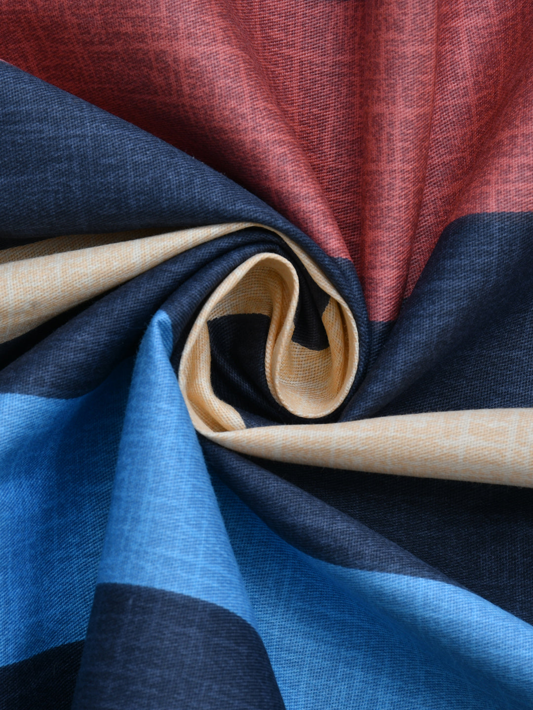 URBAN DREAM FASHION GEOMETRIC STRIPES PRINT BLUE AND RED BEDSHEET SET