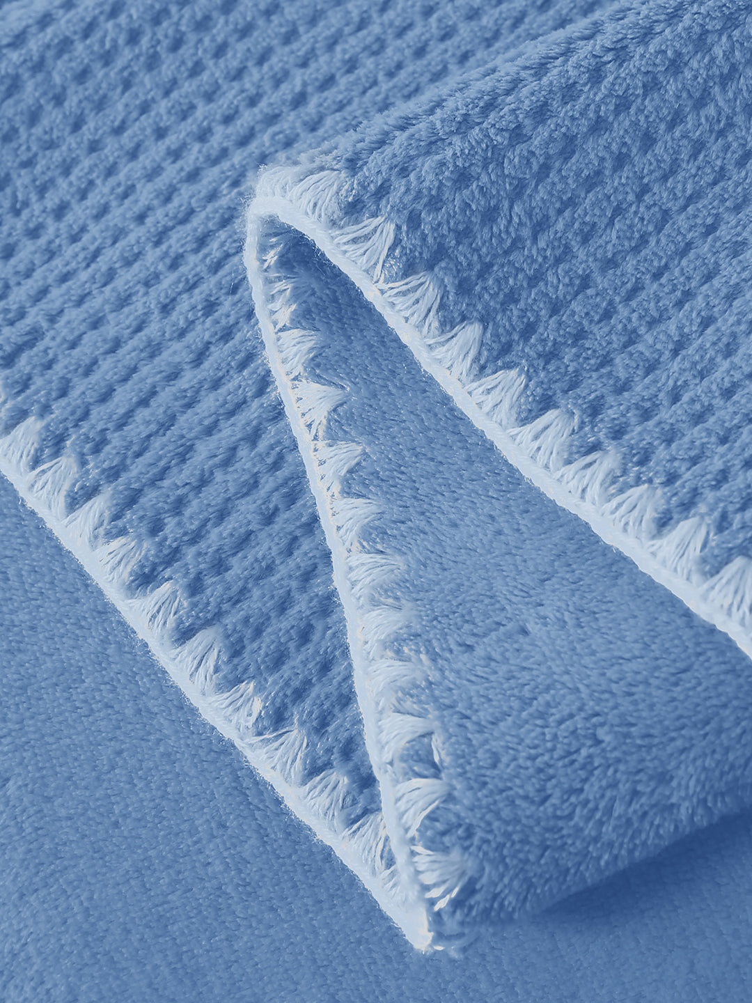 URBAN DREAM FASHION WAFFLE SOLID BLUE BLANKET