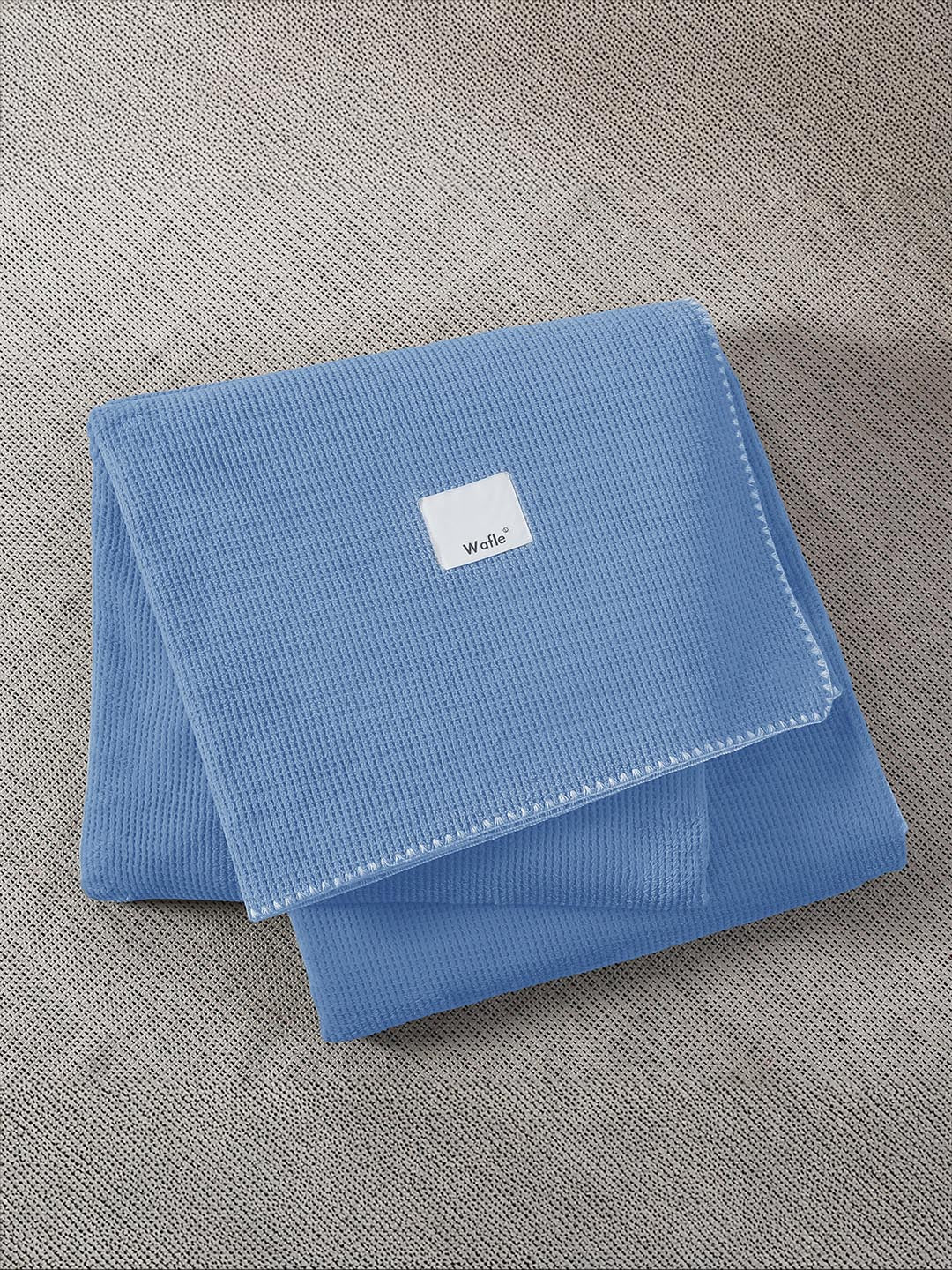 URBAN DREAM FASHION WAFFLE SOLID BLUE BLANKET