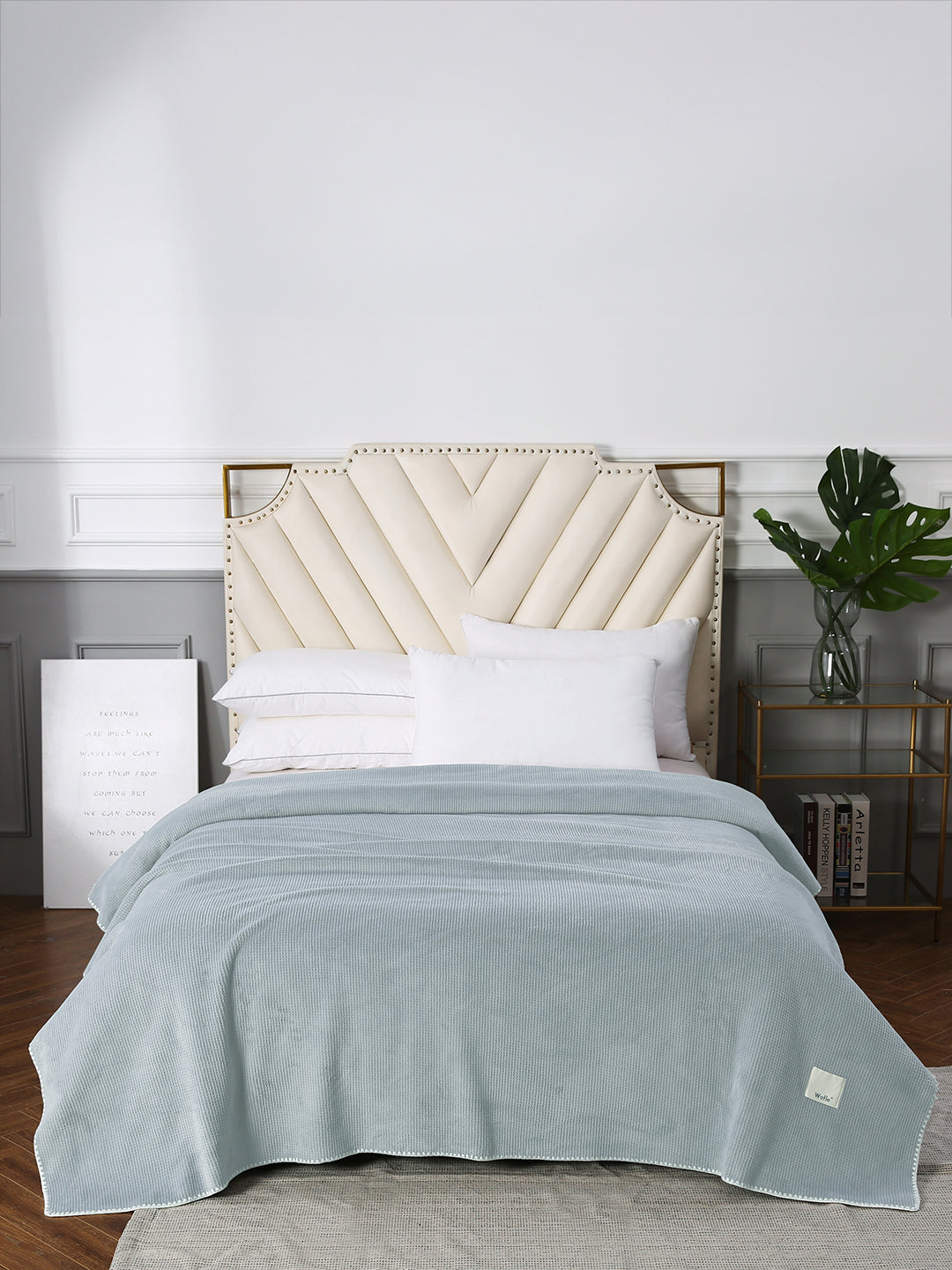 URBAN DREAM FASHION WAFFLE SOLID GREY BLANKET