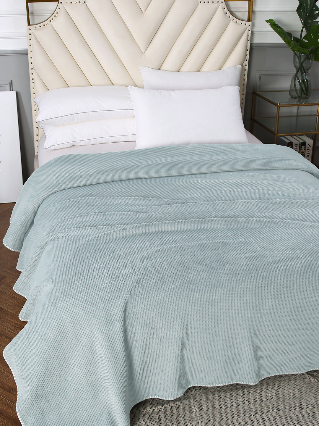 URBAN DREAM FASHION WAFFLE SOLID GREY BLANKET