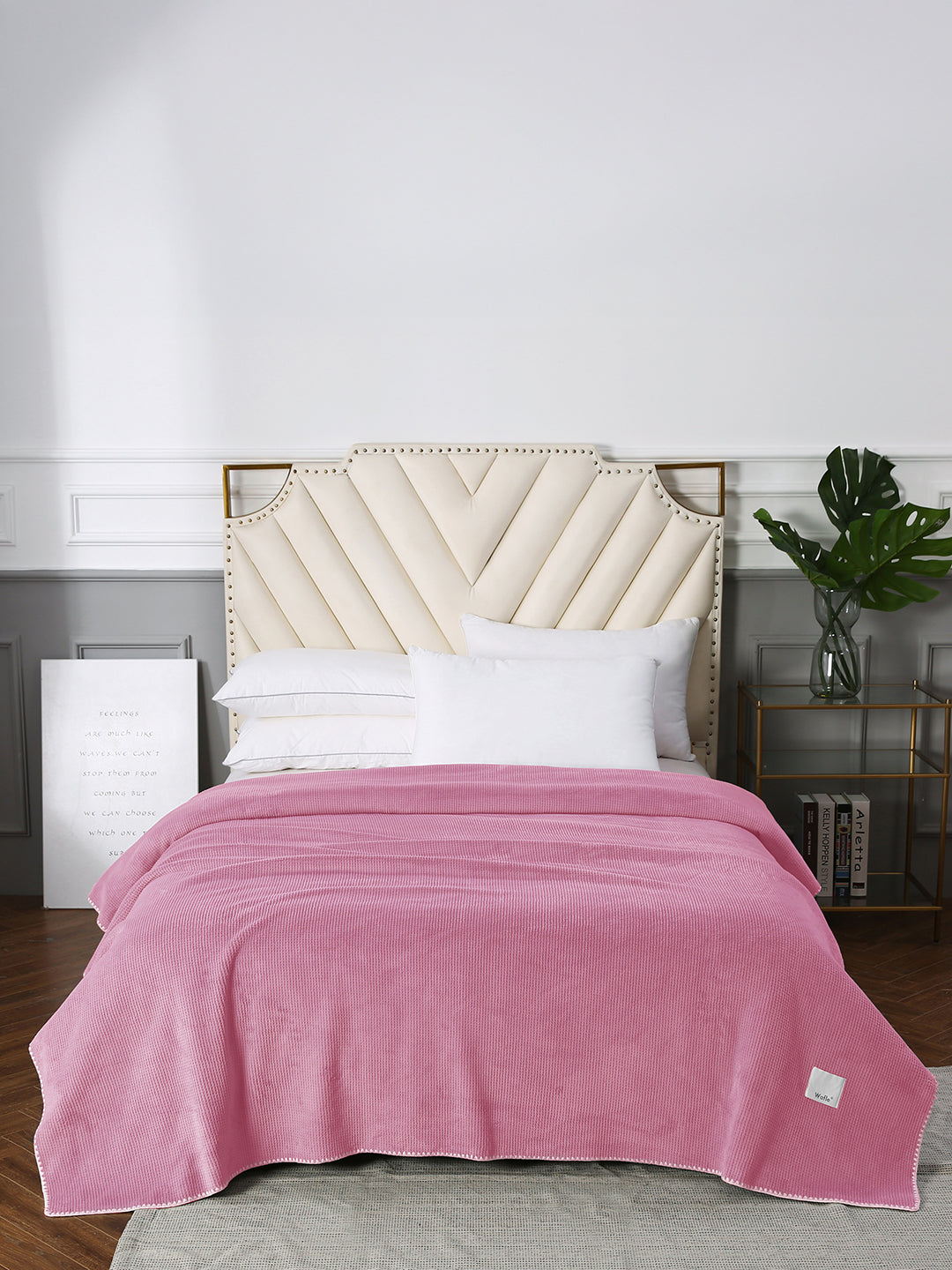 URBAN DREAM FASHION WAFFLE SOLID DARK PINK BLANKET