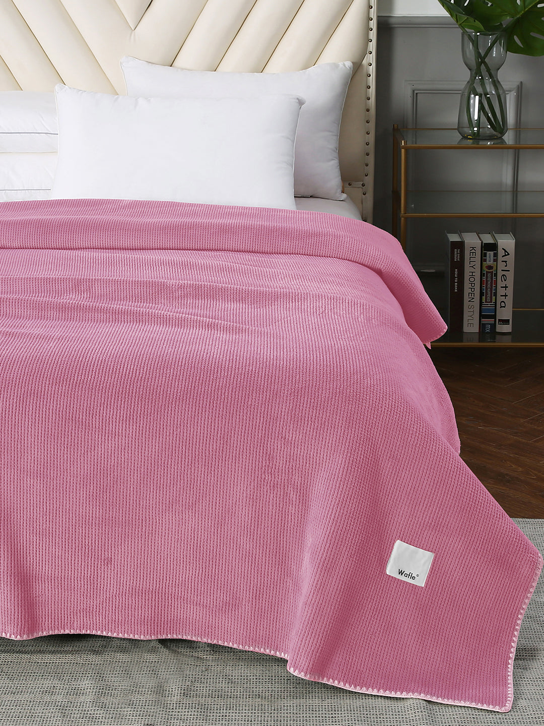 URBAN DREAM FASHION WAFFLE SOLID DARK PINK BLANKET