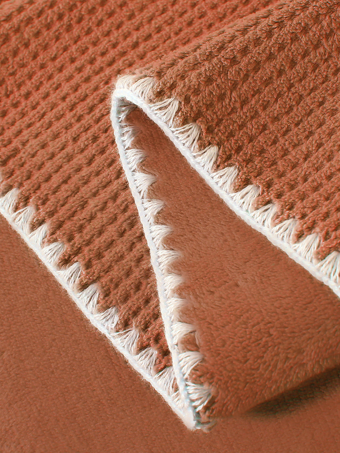 URBAN DREAM FASHION WAFFLE SOLID RUST BLANKET