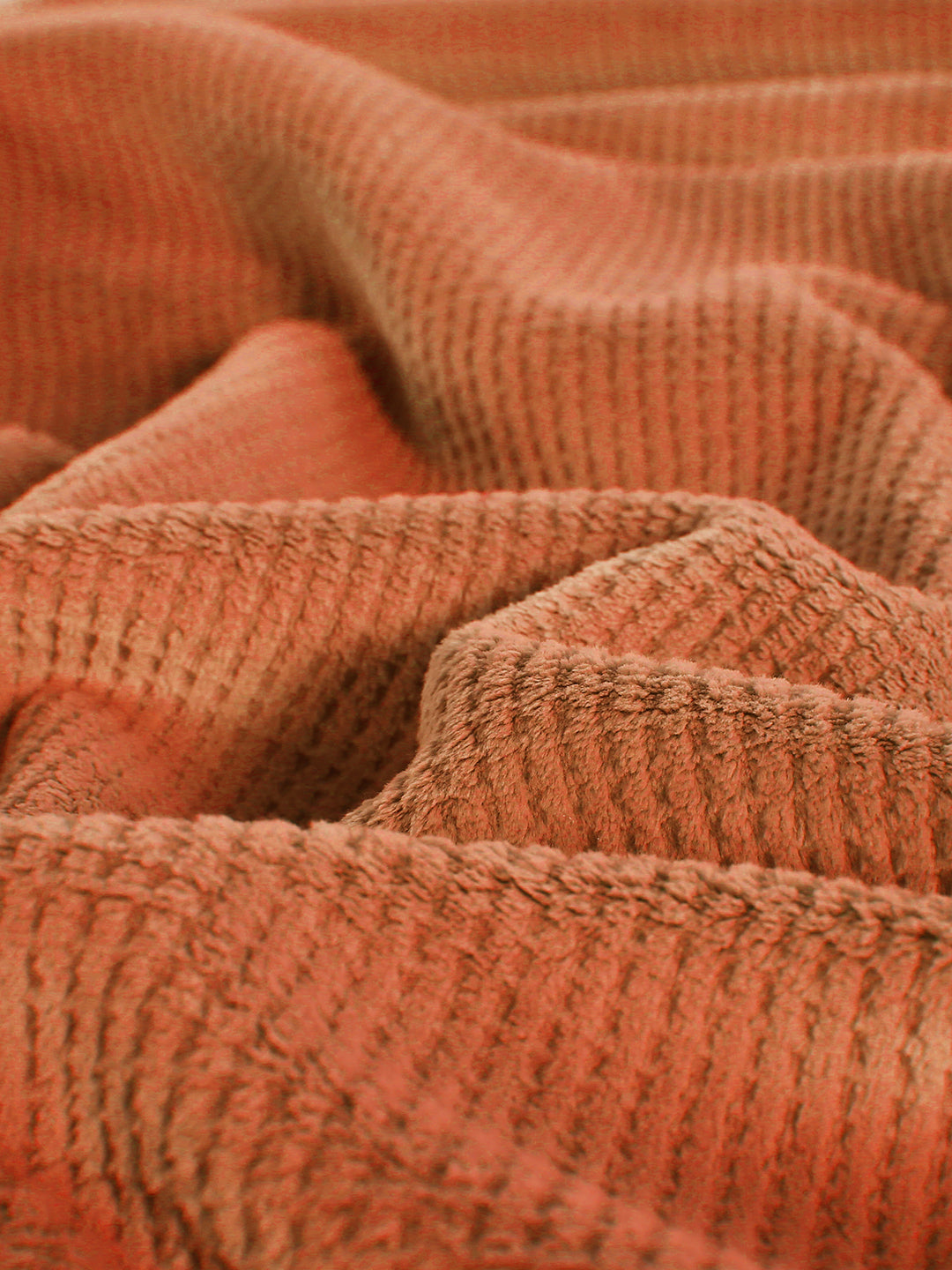 URBAN DREAM FASHION WAFFLE SOLID RUST BLANKET