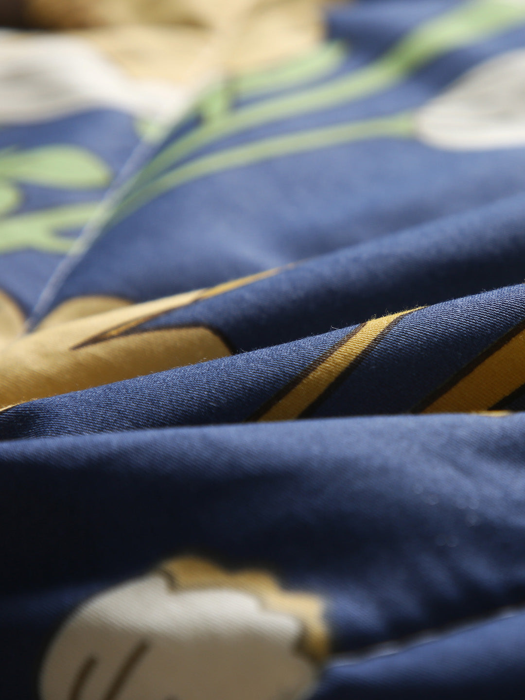 URBAN DREAM FASHION ABSTRACT FLORAL PRINT BLUE AND YELLOW DOUBLE COMFORTER