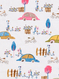 URBAN DREAM KIDS CARS PRINT PINK AND BLUE EYELET CURTAIN