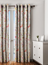 URBAN DREAM KIDS ABSTARCT BUTTERFLY PRINT RED AND YELLOW EYELET CURTAIN