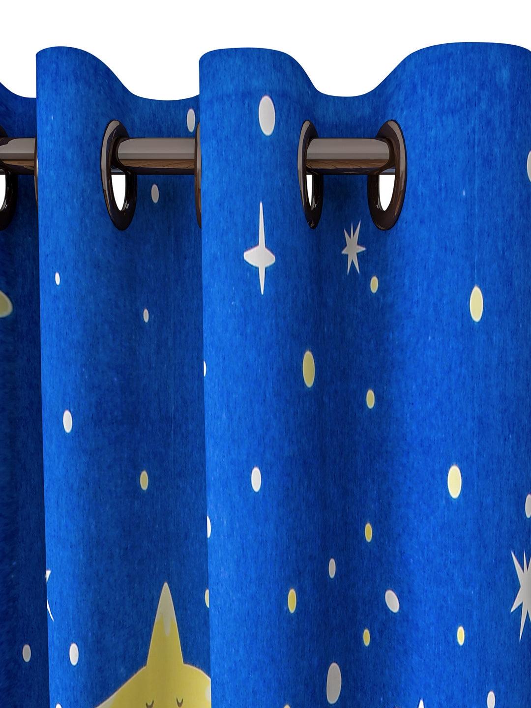 URBAN DREAM KIDS ABSTRACT POLAR BEAR PRINT BLUE AND WHITE  EYELET CURTAIN