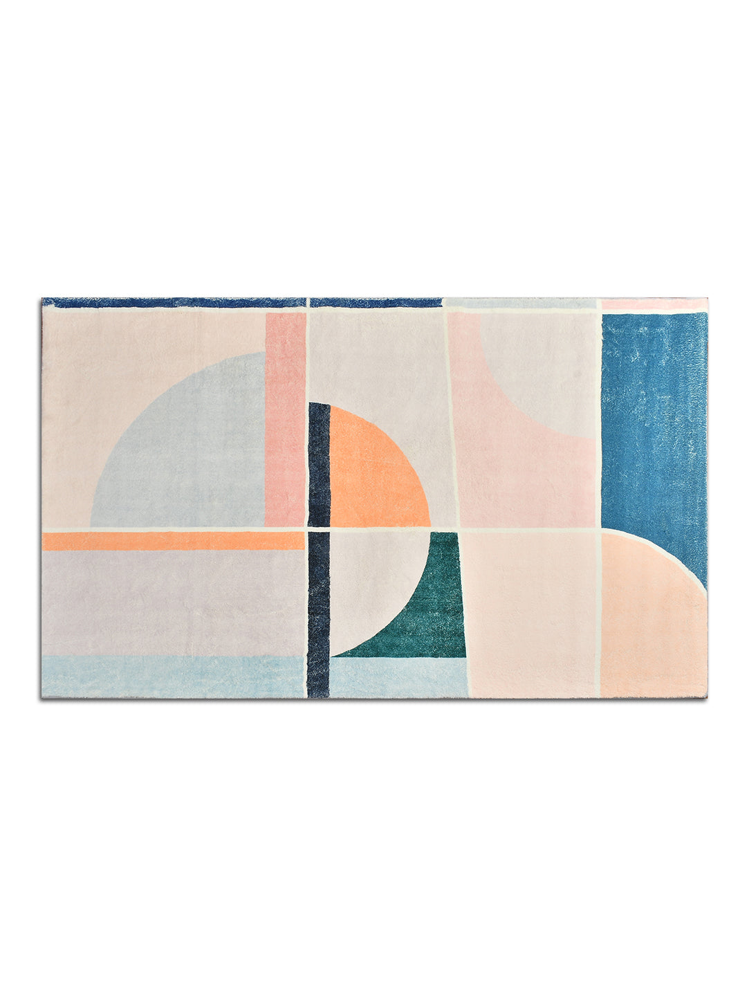 URBAN DREAM FASHION ABSTRACT GEOMETRIC TUFT PEACH AND BLUE CARPET