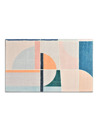 URBAN DREAM FASHION ABSTRACT GEOMETRIC TUFT PEACH AND BLUE CARPET