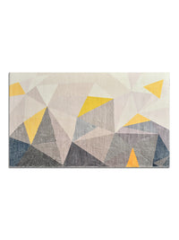 URBAN DREAM FASHION ABSTRACT GEOMETRIC TRIANGLES TUFT YELLOW AND GREY CARPET