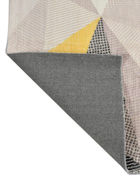 URBAN DREAM FASHION ABSTRACT GEOMETRIC TRIANGLES TUFT YELLOW AND GREY CARPET