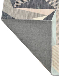 URBAN DREAM FASHION ABSTRACT GEOMETRIC TRIANGLES TUFT BLUE AND GREY CARPET