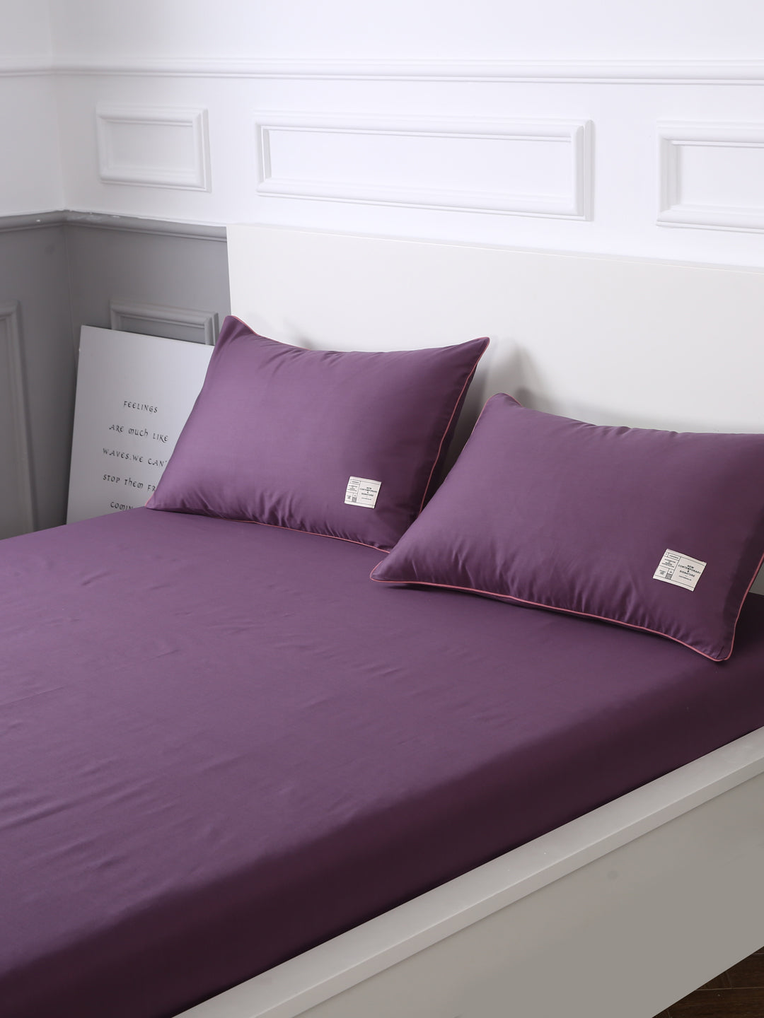 URBAN DREAM FASHION SOLID PURPLE BEDSHEET SET