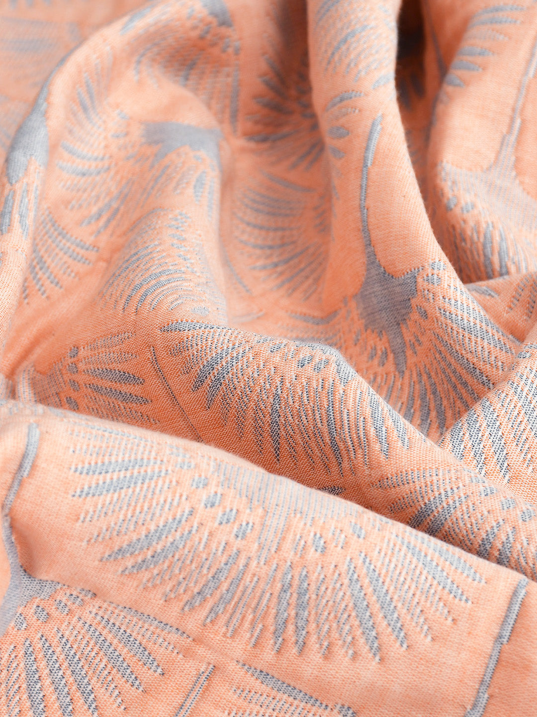 URBAN DREAM FASHION ABSTRACT FLORAL WEAVE PEACH AND GREY DOHAR