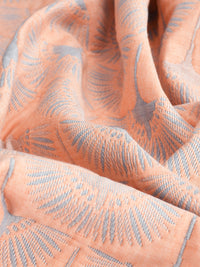 URBAN DREAM FASHION ABSTRACT FLORAL WEAVE PEACH AND GREY DOHAR