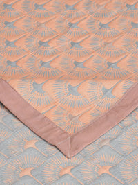 URBAN DREAM FASHION ABSTRACT FLORAL WEAVE PEACH AND GREY DOHAR