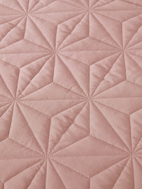 URBAN DREAM FASHION GEOMETRIC QUILTED DIAMONDS SOLID LIGHT PINK BEDSPREAD