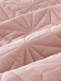 URBAN DREAM FASHION GEOMETRIC QUILTED DIAMONDS SOLID LIGHT PINK BEDSPREAD