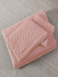 URBAN DREAM FASHION GEOMETRIC QUILTED DIAMONDS SOLID LIGHT PINK BEDSPREAD