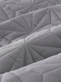 URBAN DREAM FASHION GEOMETRIC QUILTED DIAMONDS SOLID GREY BEDSPREAD