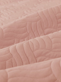 URBAN DREAM FASHION ABSTRACT QUILTED WAVES SOLID LIGHT PINK BEDSPREAD