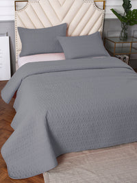 URBAN DREAM FASHION ABSTRACT QUILTED CIRCLES SOLID GREY BEDSPREAD