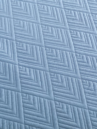 URBAN DREAM FASHION GEOMETRIC CHEVRON QUILTED SOLID LIGHT BLUE BEDSPREAD