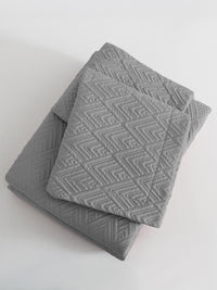 URBAN DREAM FASHION GEOMETRIC CHEVRON QUILTED SOLID GREY BEDSPREAD