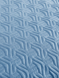 URBAN DREAM FASHION GEOMETRIC GRID QUILTED SOLID LIGHT BLUE BEDSPREAD