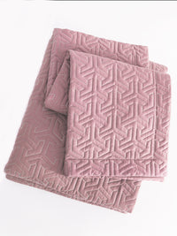URBAN DREAM FASHION GEOMETRIC GRID QUILTED SOLID LIGHT PINK BEDSPREAD