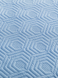 URBAN DREAM FASHION GEOMETRIC HONEYCOMB QUILTED SOLID LIGHT BLUE BEDSPREAD