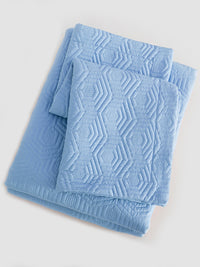 URBAN DREAM FASHION GEOMETRIC HONEYCOMB QUILTED SOLID LIGHT BLUE BEDSPREAD