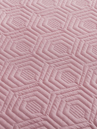URBAN DREAM FASHION GEOMETRIC HONEYCOMB QUILTED SOLID LIGHT PINK BEDSPREAD