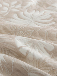 URBAN DREAM FASHION ABSTRACT LEAVES WEAVE BROWN AND WHITE BEDSPREAD