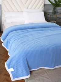 URBAN DREAM FASHION STRIPES SOLID BLUE BLANKET