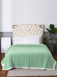 URBAN DREAM FASHION STRIPES SOLID MINT GREEN BLANKET