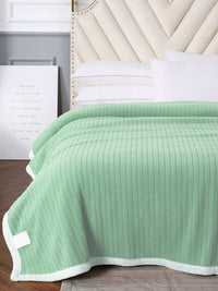 URBAN DREAM FASHION STRIPES SOLID MINT GREEN BLANKET