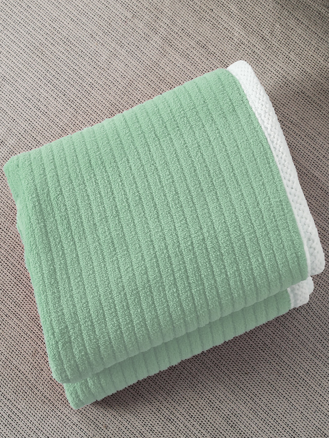 URBAN DREAM FASHION STRIPES SOLID MINT GREEN BLANKET