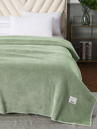 URBAN DREAM FASHION WAFFLE SOLID OLIVE GREEN BLANKET