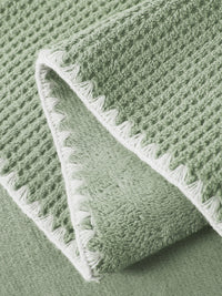 URBAN DREAM FASHION WAFFLE SOLID OLIVE GREEN BLANKET